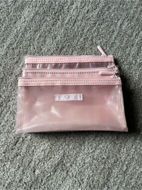 Victoria's Secret Pink Clear Cosmetic Pouch Set